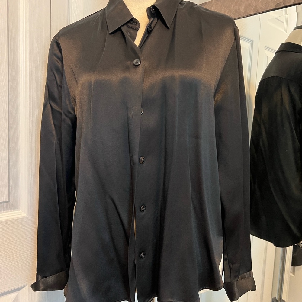 Zara Classic Black Satin Shirt